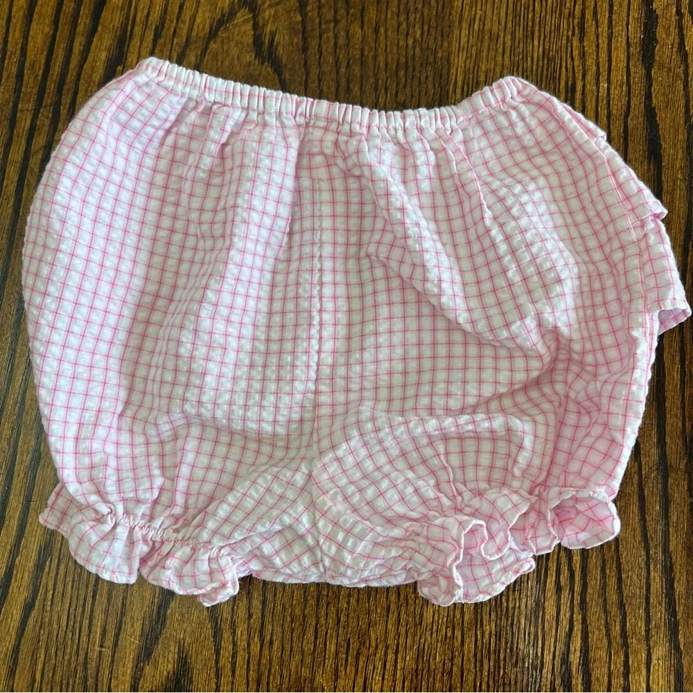 Starting Out Gingham Seersucker Ruffle Top Bloomers Toddler Size 18 Month Pink